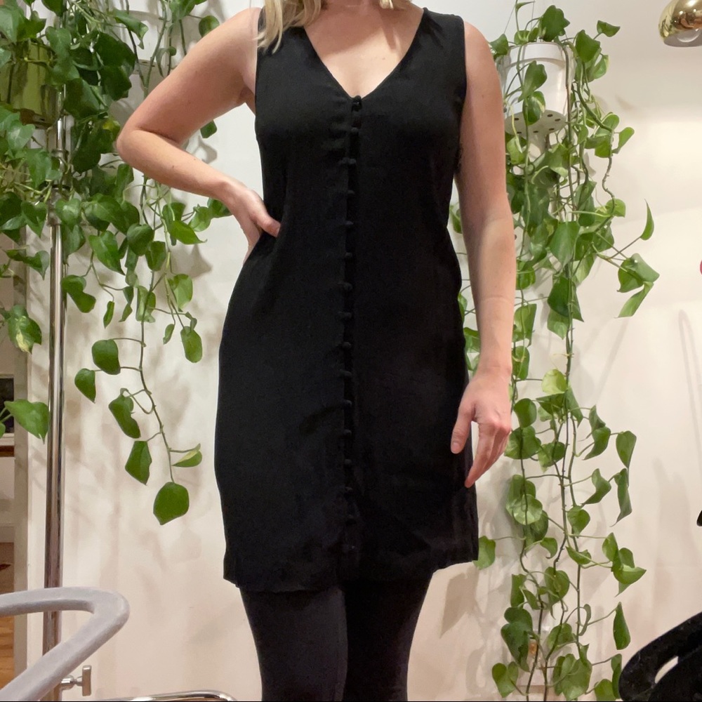 Madewell staple black dress sleeveless buttons